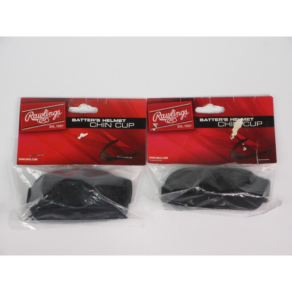 lot of 2 Rawlings Chin Strap with Chin Cup Guard Baseball Batter's Helmet Black